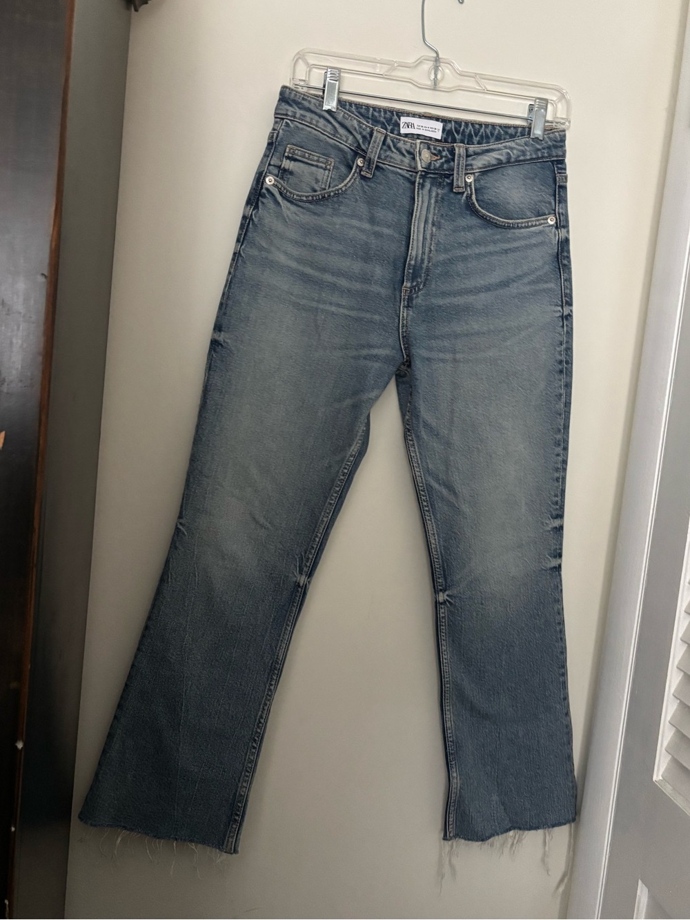Zara Blue High-Rise Straight Jeans - Women's